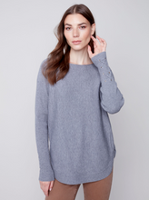 Load image into Gallery viewer, Charlie B - C2380RR - Cuff Lace-Up Detail Sweater  - Snowflake
