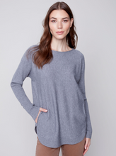 Load image into Gallery viewer, Charlie B - C2380RR - Cuff Lace-Up Detail Sweater  - Snowflake

