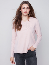 Load image into Gallery viewer, Charlie B - C2279Y - V-Neck Long Sleeve Sweater - Powder
