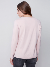 Load image into Gallery viewer, Charlie B - C2279Y - V-Neck Long Sleeve Sweater - Powder
