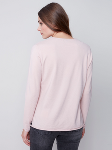 Charlie B - C2279Y - V-Neck Long Sleeve Sweater - Powder
