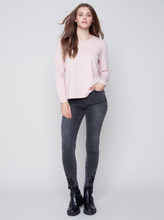 Load image into Gallery viewer, Charlie B - C2279Y - V-Neck Long Sleeve Sweater - Powder
