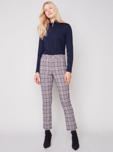 Charlie B - C5292RR - Plaid Pull-On Pant - Marine