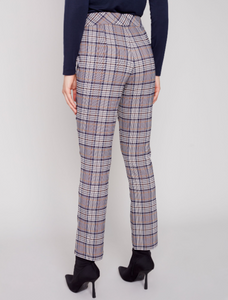 Charlie B - C5292RR - Plaid Pull-On Pant - Marine