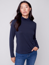 Load image into Gallery viewer, Charlie B - C1348PK - Stretch Tencel Turtle Neck - Marine
