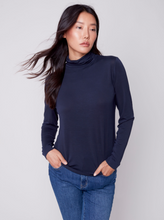 Load image into Gallery viewer, Charlie B - C1348PK - Stretch Tencel Turtle Neck - Marine
