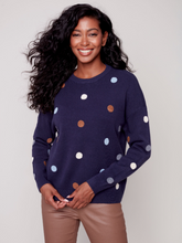 Load image into Gallery viewer, Charlie B - C2526D - Printed Crew Neck Pull Over - Marine
