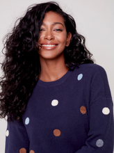 Load image into Gallery viewer, Charlie B - C2526D - Printed Crew Neck Pull Over - Marine
