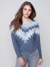 Load image into Gallery viewer, Charlie B - C1292VPK - Drop Shoulder Tie Dye Top - Denim
