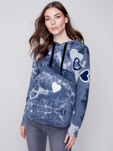 Load image into Gallery viewer, Charlie B - C2436PR - Graffiti Hooded Sweater - Denim
