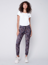 Load image into Gallery viewer, Charlie B - C5226R - Printed Suede Crinkle Pull-On Jogger - Paisley
