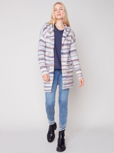 Load image into Gallery viewer, Charlie B - C2269 - Hooded Striped Cardigan -Spruce
