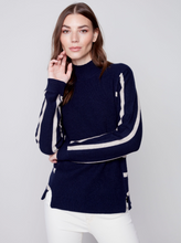 Load image into Gallery viewer, Charlie B - C2593 - Plushy Knit Turtleneck Sweater - Navy
