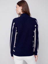 Load image into Gallery viewer, Charlie B - C2593 - Plushy Knit Turtleneck Sweater - Navy
