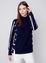Load image into Gallery viewer, Charlie B - C2593 - Plushy Knit Turtleneck Sweater - Navy
