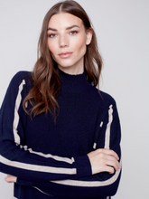 Load image into Gallery viewer, Charlie B - C2593 - Plushy Knit Turtleneck Sweater - Navy
