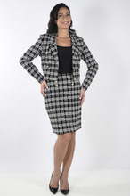 Load image into Gallery viewer, Frank Lyman - 233309 - Textured Metallic Knit Jacket - Blk/White
