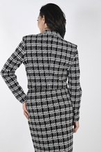 Load image into Gallery viewer, Frank Lyman - 233309 - Textured Metallic Knit Jacket - Blk/White
