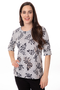 Bali - 8250 - Round Neck 3/4 Length Top - Black/Grey