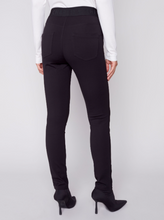 Load image into Gallery viewer, Charlie B - 5460 - Pull On Pant With Fancy Waistband And Rivels - Black
