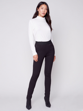 Load image into Gallery viewer, Charlie B - 5460 - Pull On Pant With Fancy Waistband And Rivels - Black
