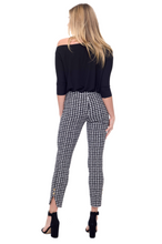 Load image into Gallery viewer, UP! - 67849 - Coco Techno Slim Ankle Pant - Blk/Wht Houndstooth
