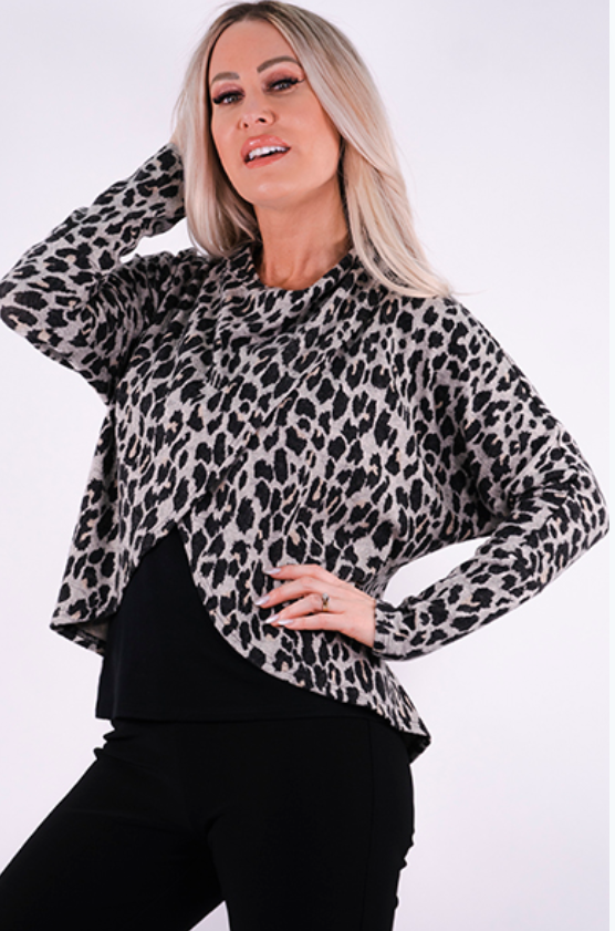 Michael Tyler - 1529 - Long Sleeve Wrap Top - Beige