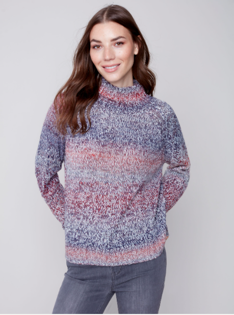 Charlie B - C2552 - Flax Yam Sweater - Multi