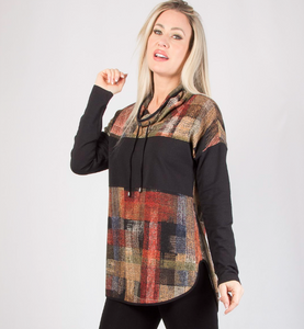 Pure - 386-4503 - Funnel Neck Tunic - Brick Mix