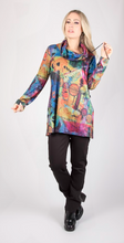 Load image into Gallery viewer, Pure - 345-4915 - Cowl Neck with Side Ruching Tunic - Multi
