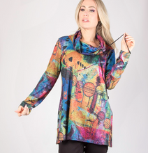 Load image into Gallery viewer, Pure - 345-4915 - Cowl Neck with Side Ruching Tunic - Multi
