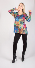 Load image into Gallery viewer, Pure - 345-4615 - V-Neck Long Sleeve Tunic - Multi

