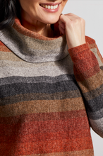 Load image into Gallery viewer, Tribal - 4784O - Drop Shoulder Cowl Neck Sweater - Red Ochre
