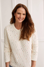Load image into Gallery viewer, Tribal - 7564O - Textured Knit Crewneck Sweater - Cream/Multi
