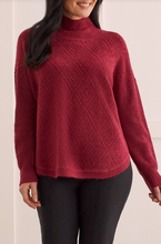Load image into Gallery viewer, Tribal - 1528O - Textured Mock Neck Sweater - Tibetan Red
