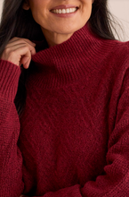 Load image into Gallery viewer, Tribal - 1528O - Textured Mock Neck Sweater - Tibetan Red
