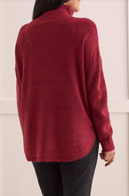 Load image into Gallery viewer, Tribal - 1528O - Textured Mock Neck Sweater - Tibetan Red
