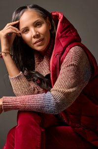 Tribal - 1449O - Reversible Hooded Puffer Vest - Tibetan Red