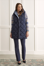 Load image into Gallery viewer, Tribal - 1449O - Reversible Hooded Puffer Vest - Sapphire
