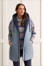 Load image into Gallery viewer, Tribal - 1449O - Reversible Hooded Puffer Vest - Sapphire
