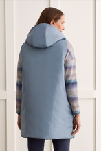 Load image into Gallery viewer, Tribal - 1449O - Reversible Hooded Puffer Vest - Sapphire
