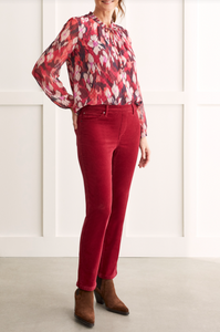 Tribal - 1437O - Pull-on Corduroy Pant - Tibetan Red