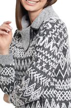 Load image into Gallery viewer, Tribal - 1193O - Fuzzy Knit Split Neck Sweater - White
