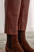 Load image into Gallery viewer, Tribal - 1471O - Laser-Cut Vegan Leather Straight Leg Pant - Baked Clay
