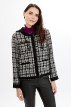 Load image into Gallery viewer, Orly - 70011 - Tweed Blazer Hoodie - Black/White
