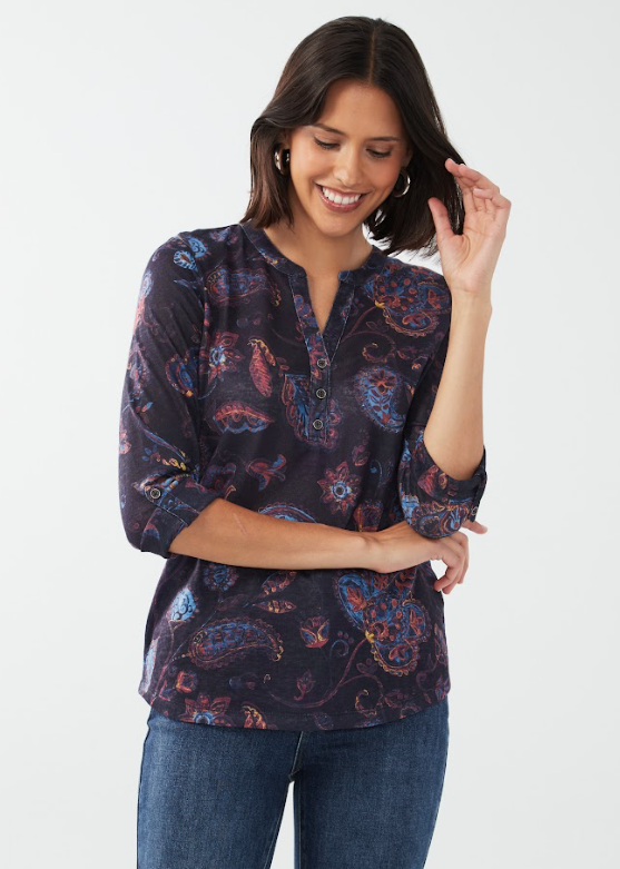 FDJ - 3277451 - 3/4 Lenght Top - Paisley Painting