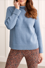 Load image into Gallery viewer, Tribal - 1162O - Funnel Neck Sweater -Bluestone
