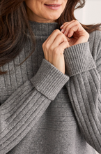 Load image into Gallery viewer, Tribal - 1162O - Funnel Neck Sweater - Med Grey
