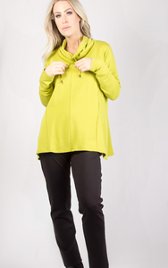 PURE - 112-4911 - Long Sleeve Cowl Neck Tunic - Lime