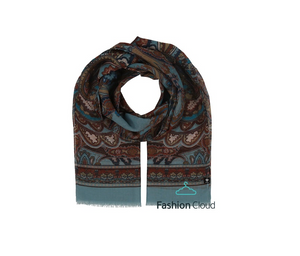 FRAAS - 640024 - Scarf with Geometric Patterns - Pure Blue